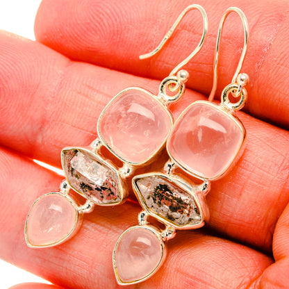 Rose Quartz 925 Sterling Silver Earrings 1 3/4" Ana Co E431811