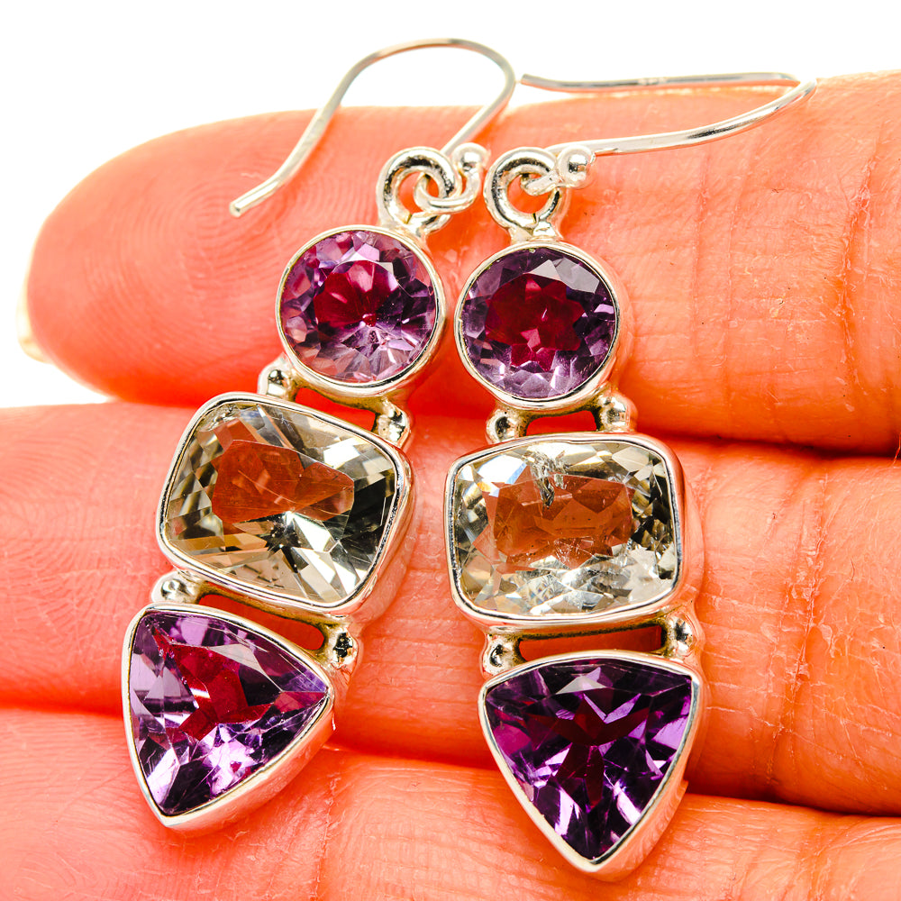 Ana Silver Co Green Amethyst, Amethyst Earrings 1 7/8" (925 Sterling Silver)
