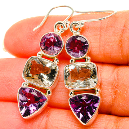 Ana Silver Co Green Amethyst, Amethyst Earrings 1 7/8" (925 Sterling Silver)