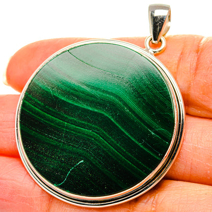 Malachite Pendant 2"  (925 Sterling Silver) PD37273