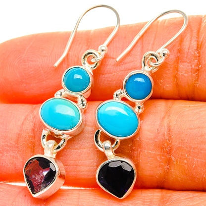 Ana Silver Co Sleeping Beauty Turquoise, Tanzanite Earrings 1 3/4" (925 Sterling Silver)