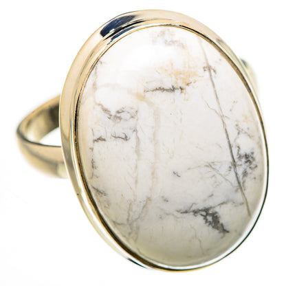 Large Howlite Ring Size 13.75 (925 Sterling Silver) RING134757