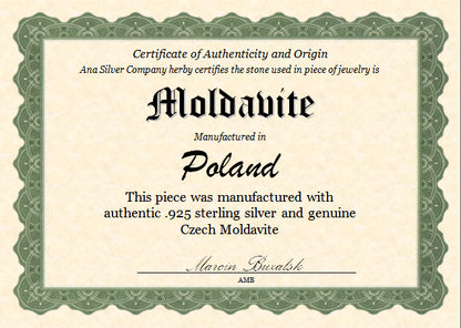 Czech Moldavite Rings handcrafted by Ana Silver Co - RING58083
